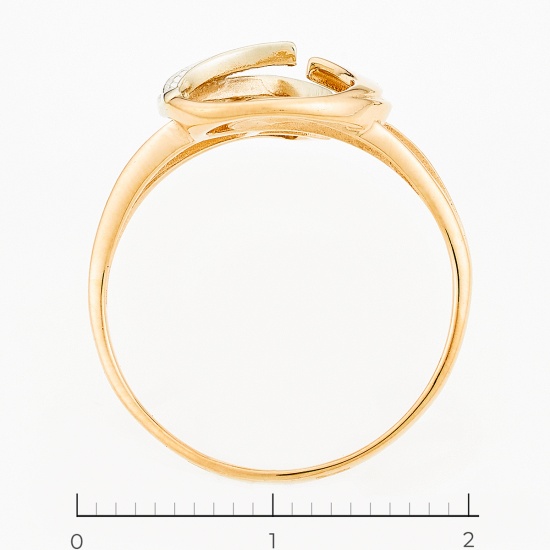 Кольцо из комбинированного золота 585 пробы c фианитами, Л48066033 за 10920