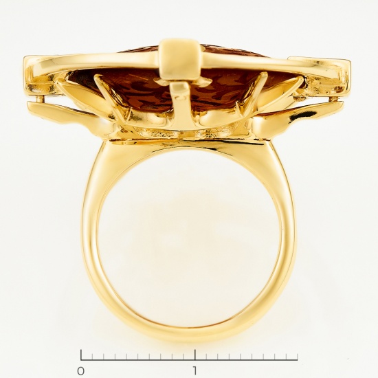 Кольцо из желтого золота 585 пробы c 1 стеклом и 24 бриллиантами, Л41056205 за 168300