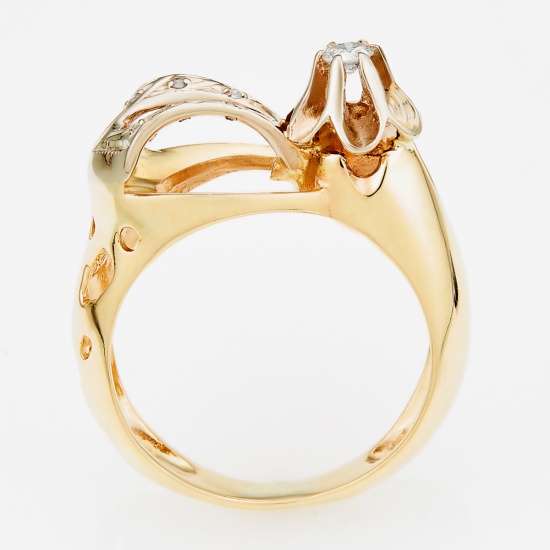 Кольцо из комбинированного золота 500 пробы c 7 бриллиантами, Л23135552 за 30730