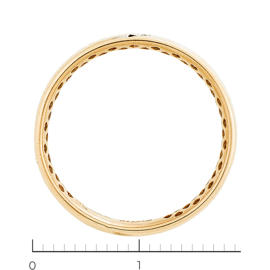 Кольцо обручальное из красного золота 585 пробы c 5 бриллиантами, Л39090155 за 8340