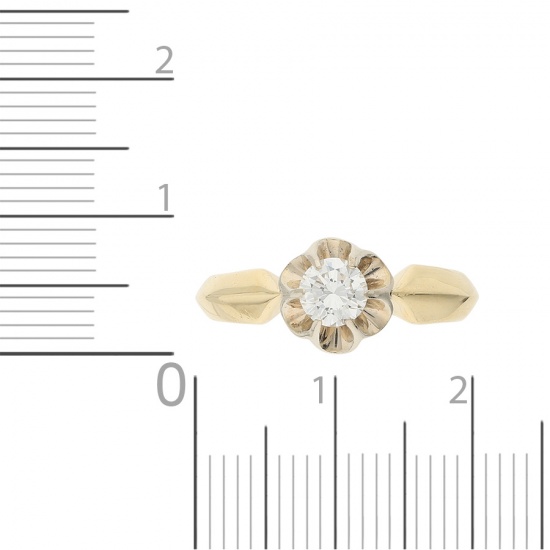 Кольцо из комбинированного золота 750 пробы c 1 бриллиантом, Л16126604 за 55470
