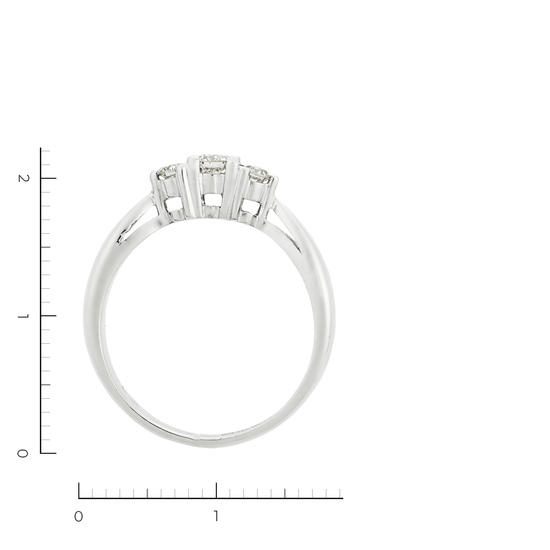 Кольцо из белого золота 585 пробы c 3 бриллиантами, Л32082553 за 20100