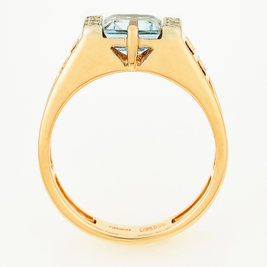 Кольцо из комбинированного золота 585 пробы c фианитами и 1 топазом, Л61016879 за 19650