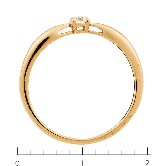 Кольцо из красного золота 585 пробы c 1 бриллиантом, Л58033203 за 11340