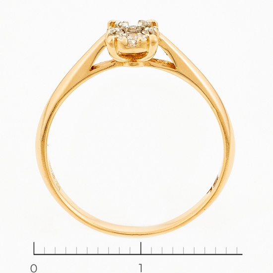 Кольцо из красного золота 585 пробы c 13 бриллиантами, Л51036289 за 11450