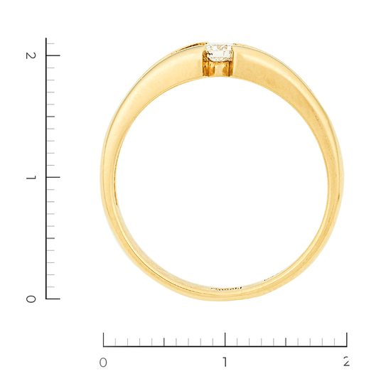 Кольцо из желтого золота 750 пробы c 1 бриллиантом, Л33037205 за 27900