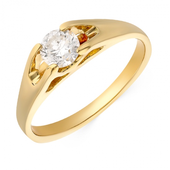 Кольцо из желтого золота 750 пробы c 1 бриллиантом, Л31077081 за 52360