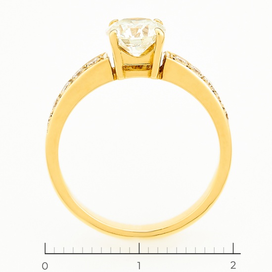 Кольцо из желтого золота 750 пробы c 11 бриллиантами, Л33085698 за 380000
