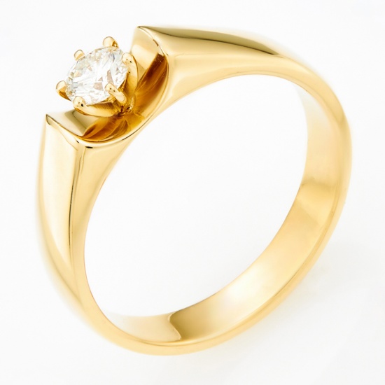 Кольцо из желтого золота 750 пробы c 1 бриллиантом, Л41058079 за 54500