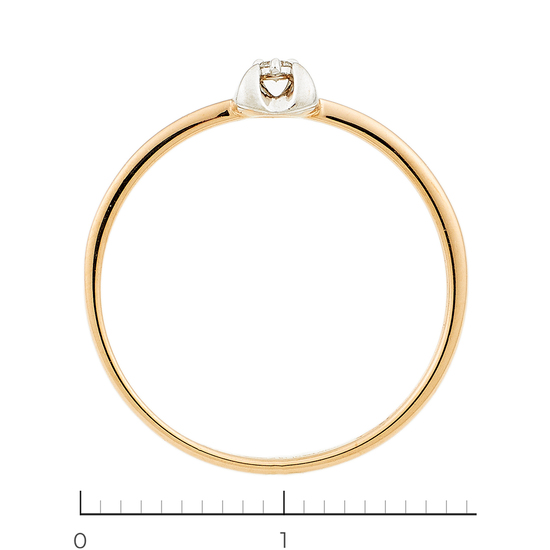 Кольцо из комбинированного золота 585 пробы c 1 бриллиантом, Л76008632 за 5700