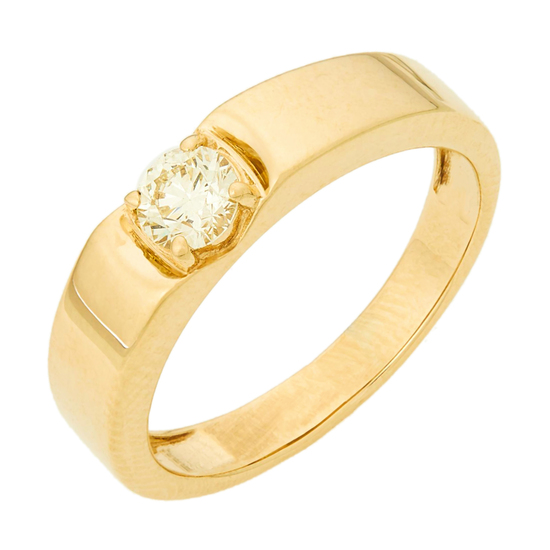 Кольцо из желтого золота 585 пробы c 1 бриллиантом, Л25069295 за 77900