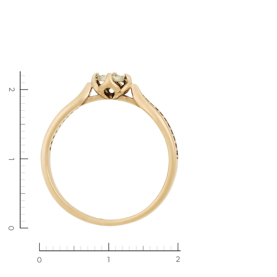 Кольцо из комбинированного золота 585 пробы c 11 бриллиантами, Л37057851 за 11100