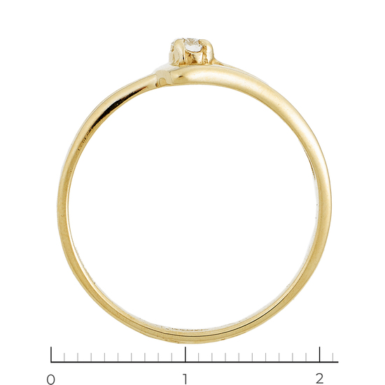Кольцо из желтого золота 585 пробы c 1 бриллиантом, Л11014559 за 9000