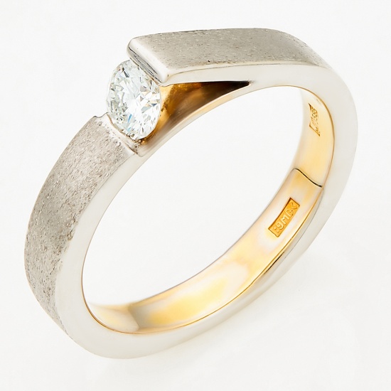 Кольцо из белого золота 585 пробы c 1 бриллиантом, Л47060148 за 69000