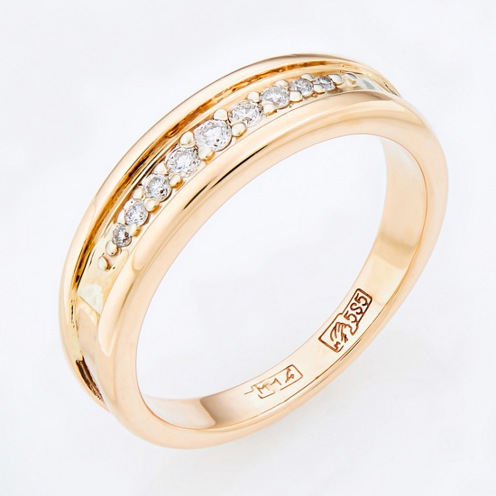 Кольцо из красного золота 585 пробы c 9 бриллиантами, Л33061928 за 15015