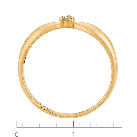 Кольцо из красного золота 585 пробы c 1 бриллиантом, Л28087410 за 8340