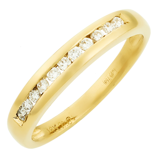 Кольцо из желтого золота 750 пробы c 11 бриллиантами, Л11039898 за 35000
