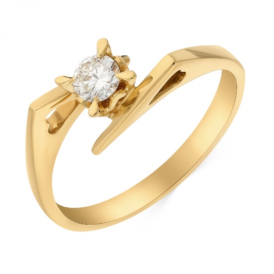 Кольцо из желтого золота 750 пробы c 1 бриллиантом, Л41010838 за 37500