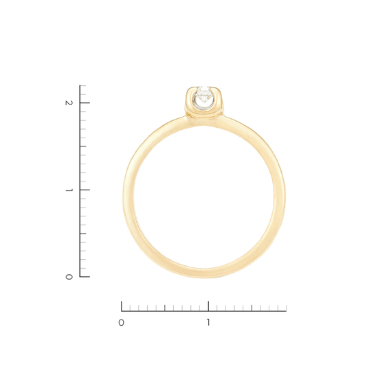 Кольцо из комбинированного золота 585 пробы c 1 бриллиантом, Л54043296 за 16140