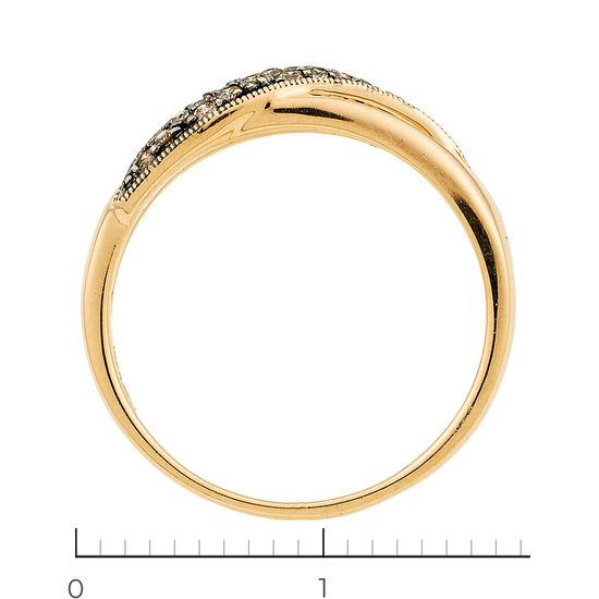 Кольцо из красного золота 585 пробы c 30 бриллиантами, Л09104548 за 12540