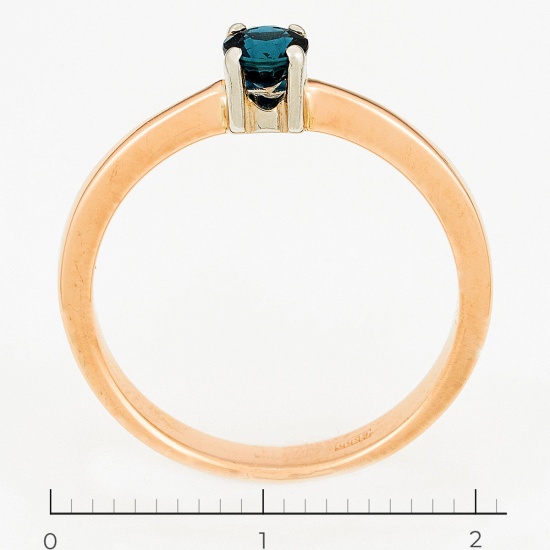 Кольцо из комбинированного золота 585 пробы c 1 сапфиром, Л23153234 за 13950