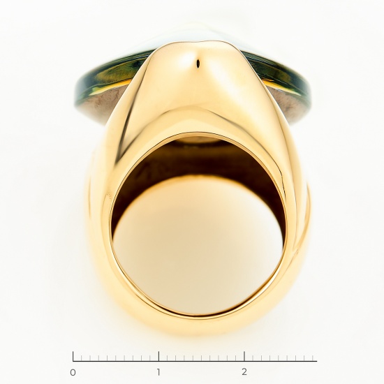Кольцо из желтого золота 750 пробы c 1 камнем синтетическим, Л28078652 за 180000