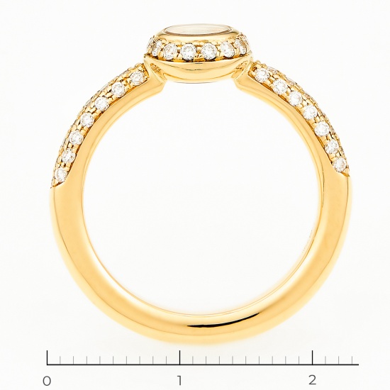 Кольцо из желтого золота 750 пробы c 58 бриллиантами и стёклами, Л20093572 за 275000