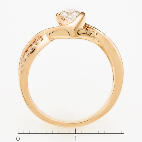 Кольцо из красного золота 585 пробы c 17 бриллиантами, Л75007457 за 19425