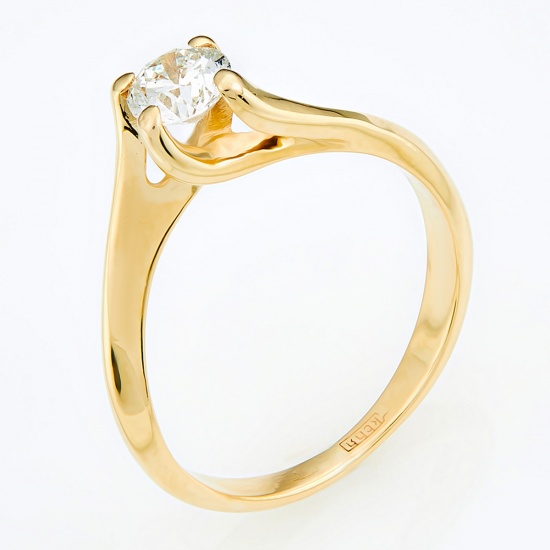 Кольцо из желтого золота 585 пробы c 1 бриллиантом, Л43051574 за 95500