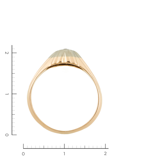 Кольцо из комбинированного золота 583 пробы c 1 бриллиантом, Л33088118 за 13000