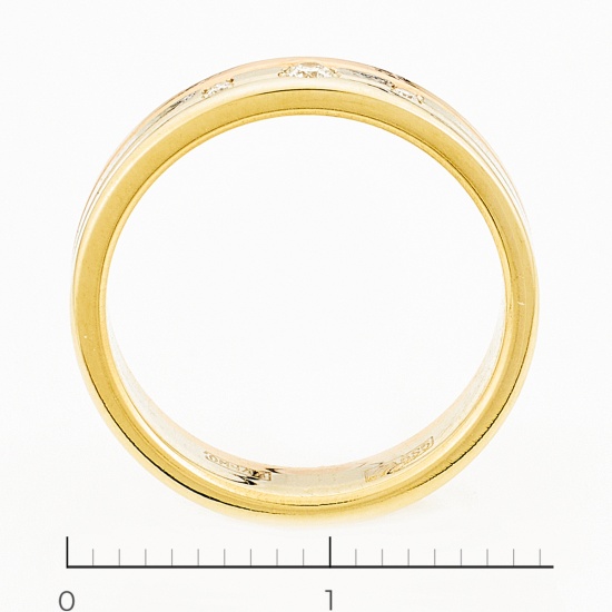 Кольцо из комбинированного золота 585 пробы c 3 бриллиантами, Л36059578 за 13455