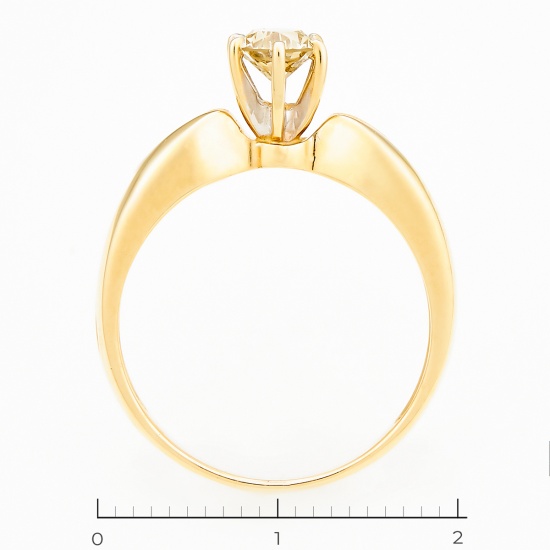 Кольцо из желтого золота 585 пробы c 1 бриллиантом, Л30093290 за 86500