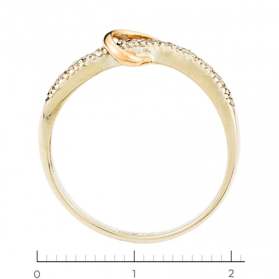 Кольцо из комбинированного золота 585 пробы c 9 бриллиантами, Л66018877 за 10950