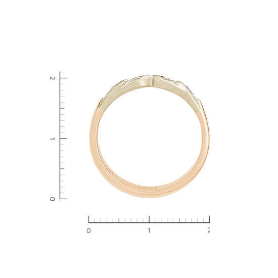 Кольцо из комбинированного золота 585 пробы c 4 бриллиантами, Л23149187 за 14250