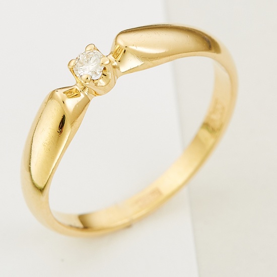 Кольцо из желтого золота 750 пробы c 1 бриллиантом, Л24125747 за 10760