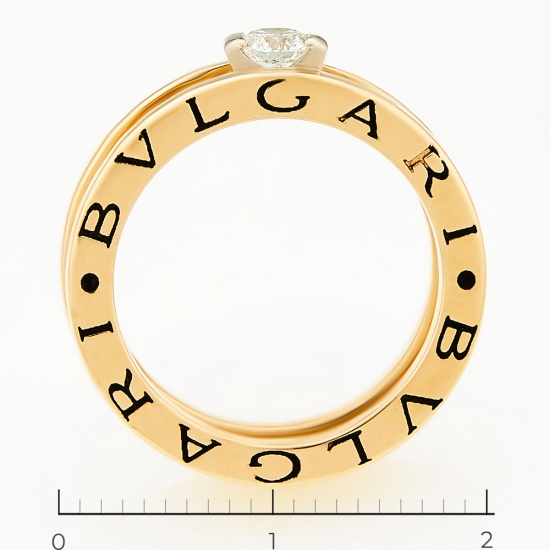 Кольцо из комбинированного золота 585 пробы c 1 бриллиантом и эмалями, Л63016892 за 84500