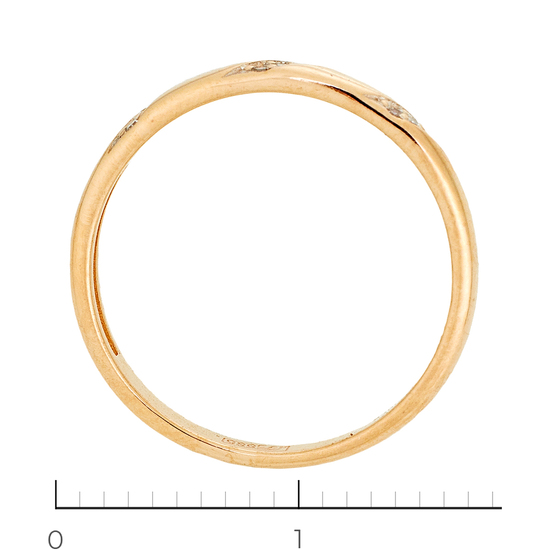 Кольцо обручальное из красного золота 585 пробы c 9 бриллиантами, Л75015208 за 8700