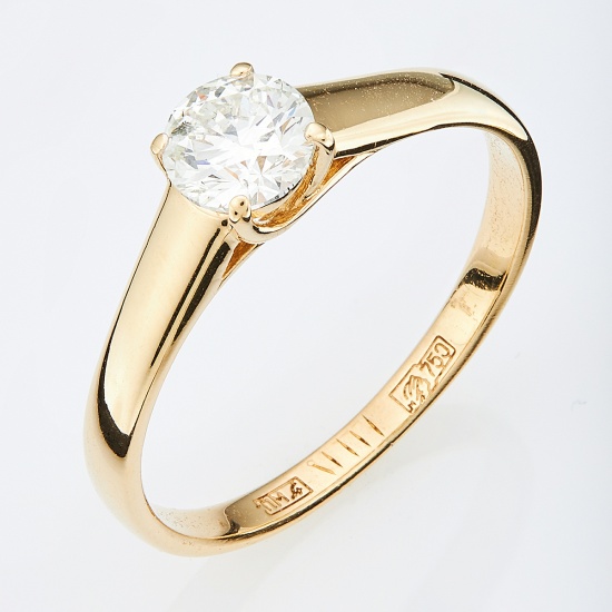 Кольцо из желтого золота 750 пробы c 1 бриллиантом, Л33075789 за 93275