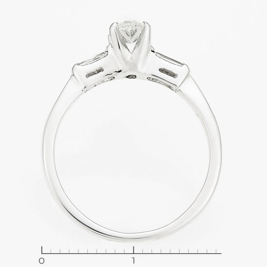 Кольцо из белого золота 500 пробы c 3 бриллиантами, Л18092007 за 51500