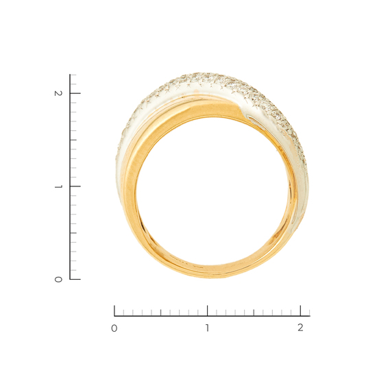 Кольцо из комбинированного золота 750 пробы c 49 бриллиантами, Л75010122 за 78900
