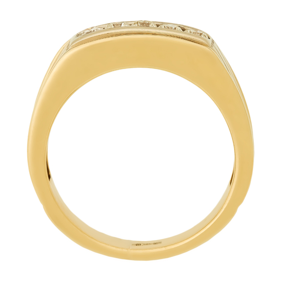 Кольцо из комбинированного золота 585 пробы c 5 бриллиантами, Л11134579 за 126800