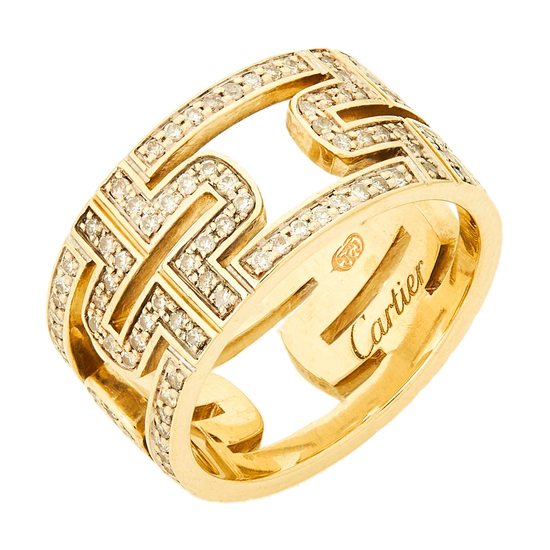 Кольцо из желтого золота 585 пробы c 168 бриллиантами, Л25081324 за 58000