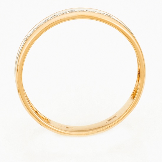 Кольцо обручальное из комбинированного золота 585 пробы c 11 бриллиантами, Л05136414 за 14350