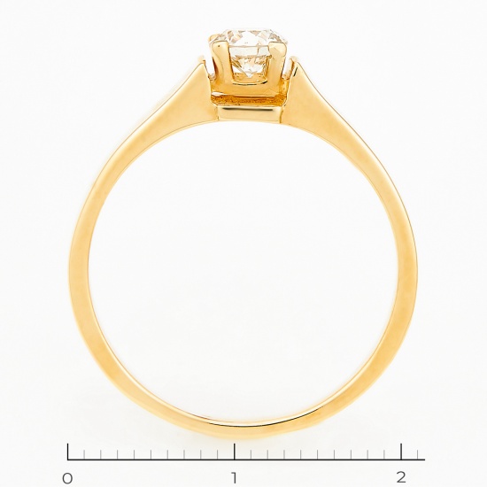Кольцо из желтого золота 585 пробы c 1 бриллиантом, Л12068608 за 57000
