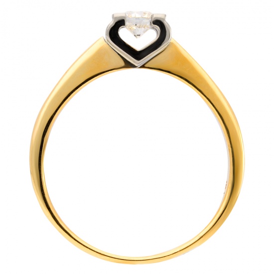 Кольцо из комбинированного золота 585 пробы c 1 бриллиантом, Л20066099 за 45570