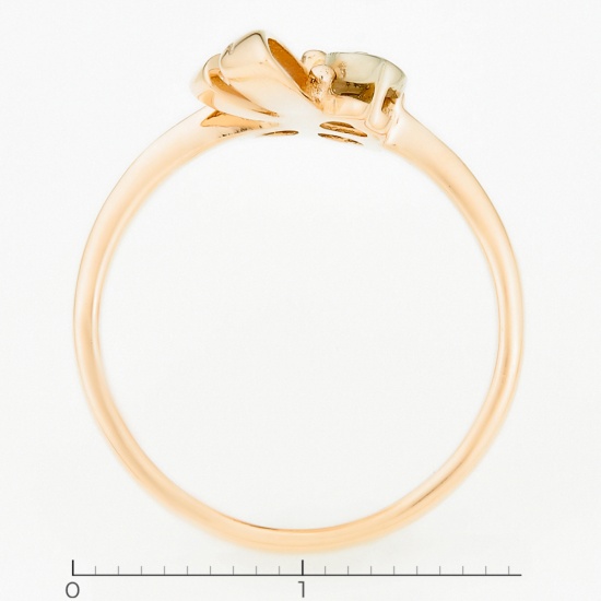 Кольцо из комбинированного золота 585 пробы c 3 бриллиантами, Л19092401 за 15750
