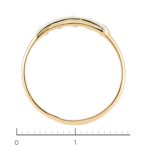 Кольцо из комбинированного золота 585 пробы c 5 бриллиантами, Л61021759 за 7450