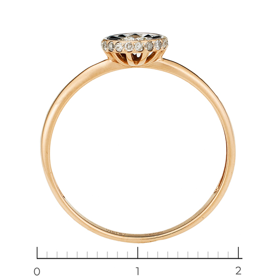 Кольцо из комбинированного золота 585 пробы c 20 бриллиантами, Л35059205 за 9250