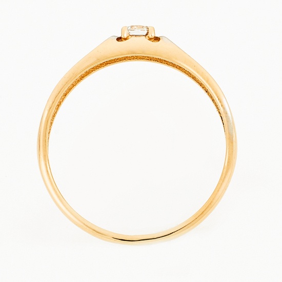 Кольцо из комбинированного золота 585 пробы c 1 фианитом, Л08081509 за 5500
