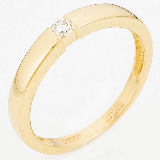 Кольцо из желтого золота 585 пробы c 1 бриллиантом, Л54013252 за 17940